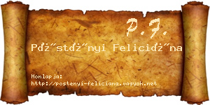 Pöstényi Feliciána névjegykártya